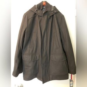 Men’s XL Tommy NWT Wool Zip Hooded Peacoat